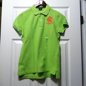 RALPH LAUREN WOMEN'S NEW LIME GREEN 100%COTTON POLO SHIRT SIZE: M